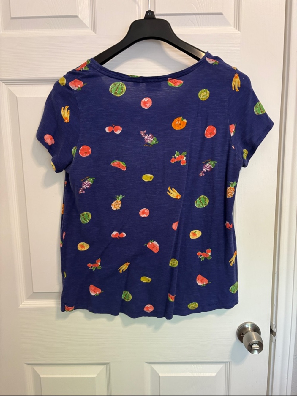 Anthropologie Navy Fruit Print Short Sleeve Tee wt10 - Picture 4 of 4